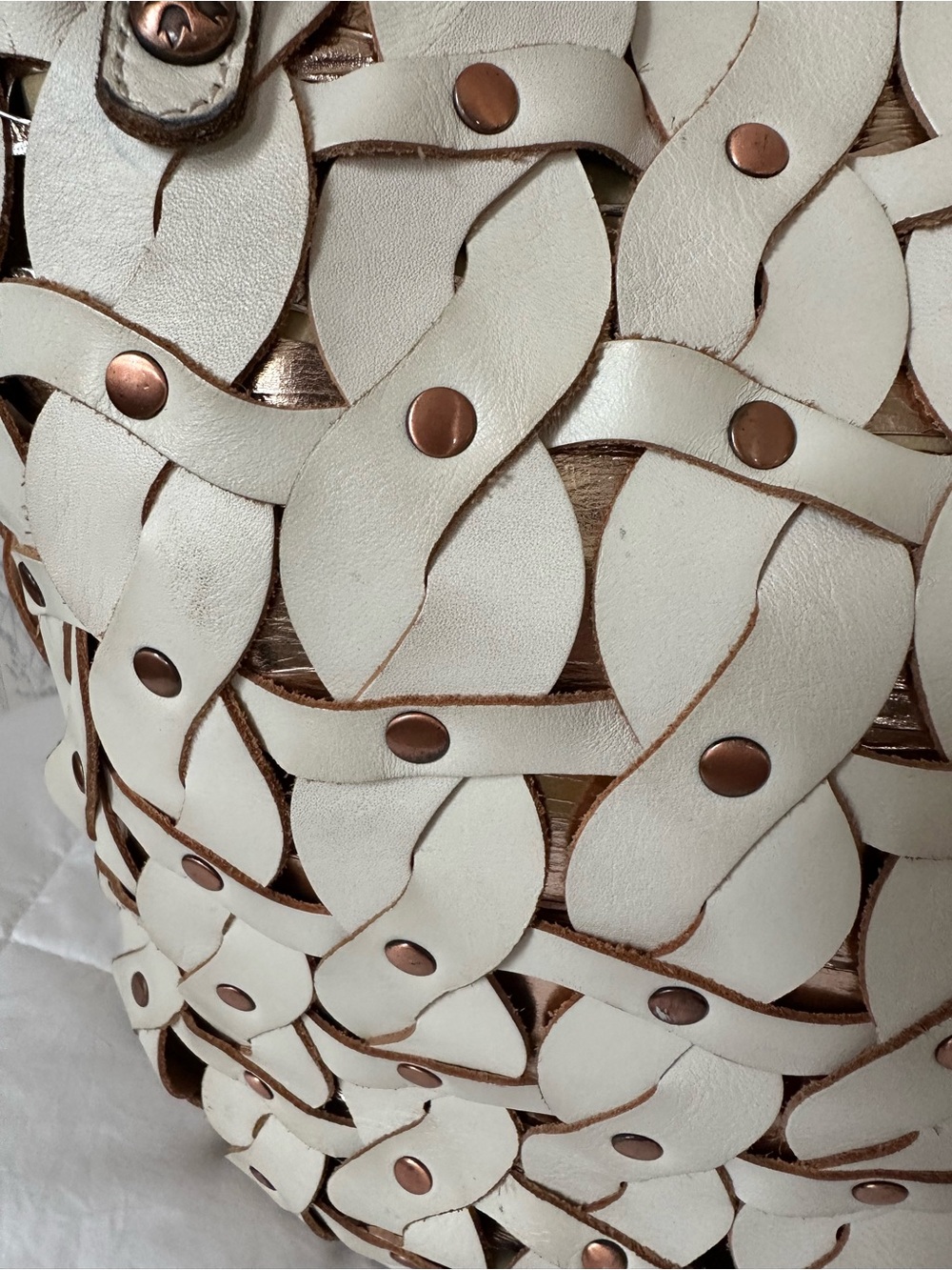 Patricia Nash Ivory Woven Leather Tote - Picture 4 of 12